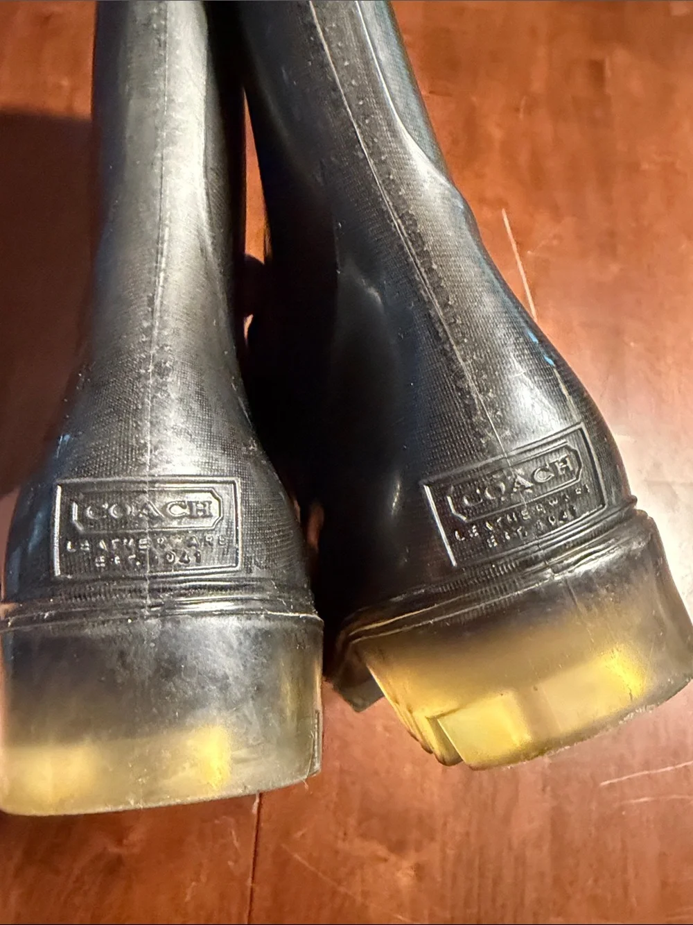 Coach Men's Black Rain & Snow Boots with Lug Soles